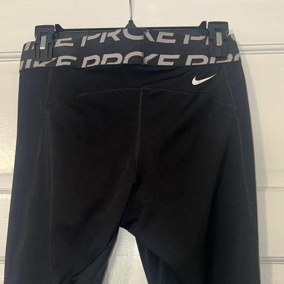 Nike Black Leggings with White Logo Accents - Picture 3 of 4